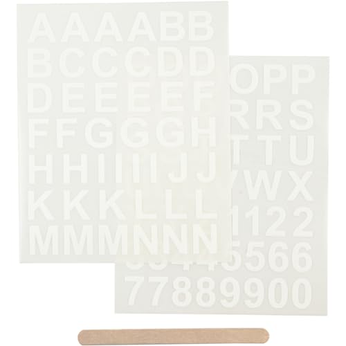 Creativ Company Rub-On Sticker Buchstaben und Zahlen Weiß, 2 Bögen Creativ Company Rub-On Sticker Buchstaben und Zahlen Weiß, 2 Bögen von Creativ