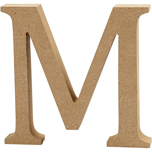 Creativ Deko-Buchstabe "M" aus MDF, 13 x 2 cm, Braun von Creativ