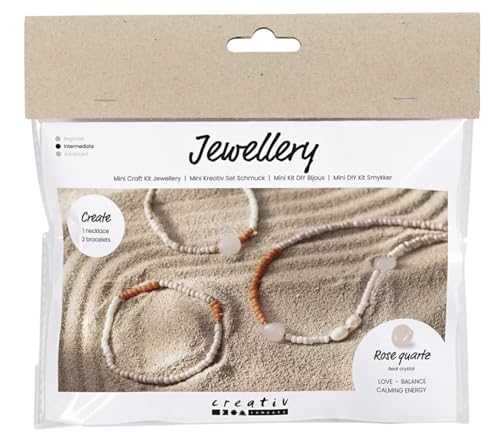 Creativ Company Schmuck-Set - Zum selbst Herstellen von Schmuck mit echten Kristallen - Halskette und Armband mit Rosenquarz Creativ Company Schmuck-Set - Zum selbst Herstellen von Schmuck mit echten Kristallen - Halskette und Armband mit Rosenquarz von Creativ