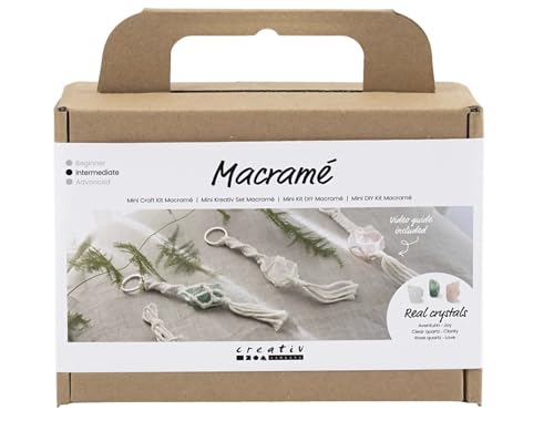 Creativ Mini Bastelset Makramee, altrosa, matt transparent, hell natur, staubgrün, 1 Packung, Mulricolour von Creativ