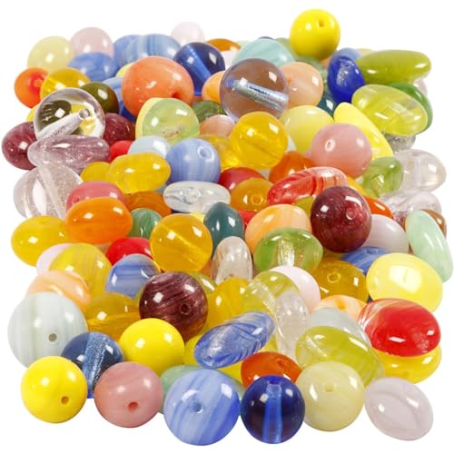 Creative 68425 Glasperlen, Lochgröße 0,5-1,5 mm, farblich sortiert, rund, oval/rund, flach, Größe 6-13 mm, 350 g Creative 68425 Glasperlen, Lochgröße 0,5-1,5 mm, farblich sortiert, rund, oval/rund, flach, Größe 6-13 mm, 350 g von Creativ