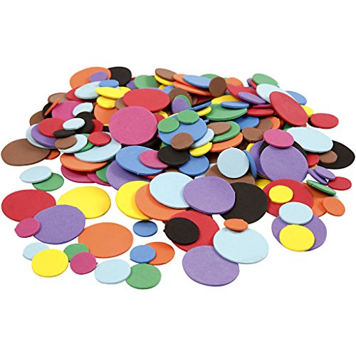 EVA-Schaumstoff-Kreise, D: 12+20+32 mm, verschiedene Farben, 300 Stück EVA-Schaumstoff-Kreise, D: 12+20+32 mm, verschiedene Farben, 300 Stück von Creativ