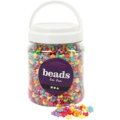 Formperlen, D: 9,5 mm, Lochgröße 1,5 mm, verschiedene Farben, ca. 2200 Stück, 700 ml, ca. 380 g von Creativ