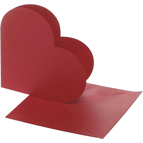 Herzkarten, 100263 Kartengröße: 12,5 cm x 12,5 cm, Umschlaggröße: 13,5 cm x 13,5 cm, Rot, 10er-Pack von Creativ