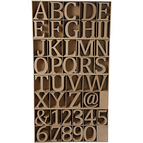 Holzbuchstaben, Zahlen und Schilder, H: 8 cm, MDF, inklusive gratis Holzauflage, 240 Stück von Creativ