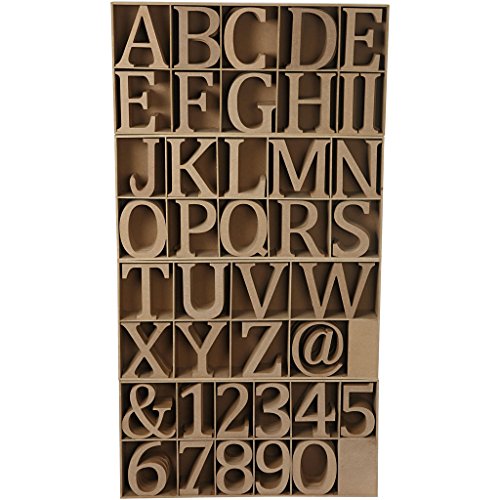 Holzbuchstaben, Zahlen und Schilder, H: 8 cm, MDF, inklusive gratis Holzauflage, 240 Stück Holzbuchstaben, Zahlen und Schilder, H: 8 cm, MDF, inklusive gratis Holzauflage, 240 Stück von Creativ