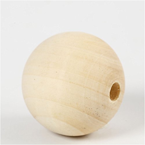 Holzperlen, D: 40 mm, Lochgröße 7 mm, Grasbaum, 6 Stück Holzperlen, D: 40 mm, Lochgröße 7 mm, Grasbaum, 6 Stück von Creativ