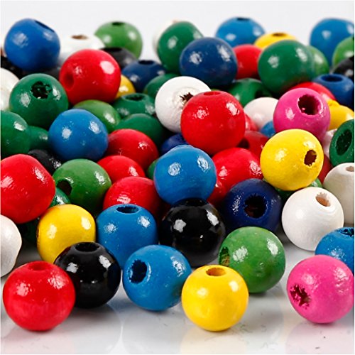 Holzperlen Mix, D: 8 mm, sortierte Farben, 15g, ca. 100 sort. von Creativ