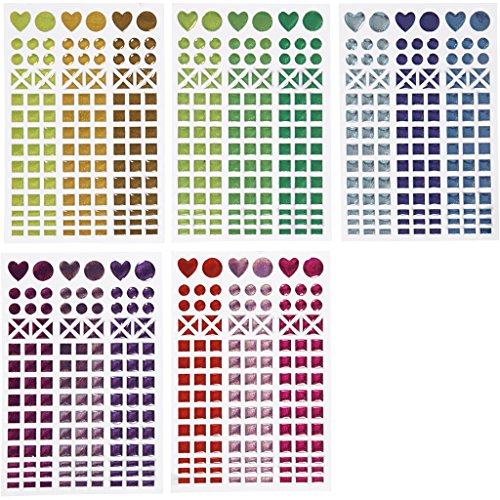 Mosaik-Sticker, D: 8-14 mm, Bogen 11x16,5 cm, verschiedene Farben, 10 Blatt von Creativ