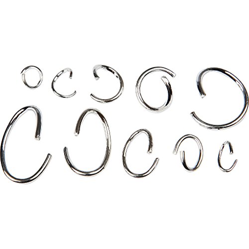 Creativ Ovale und runde Biegeringe – Sortiment, versilbert, SP, 800 Stück, metall von Creativ