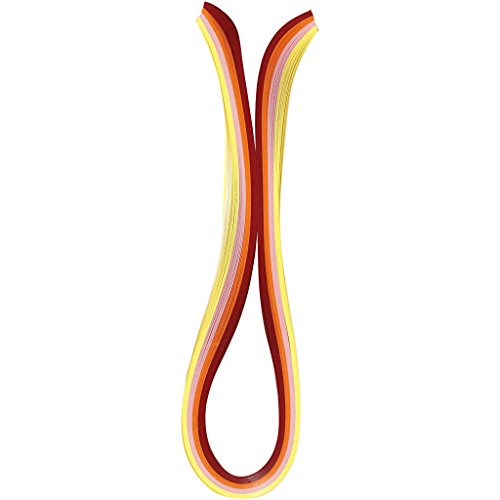 Quilling Papierstreifen, B: 5 mm, L: 78 cm, gelb, orange, pink, rot, 100 Stück, 120 g Quilling Papierstreifen, B: 5 mm, L: 78 cm, gelb, orange, pink, rot, 100 Stück, 120 g von Creativ