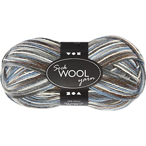 Sockenwolle, L: 200 m, blau/grau-harmony, 50 g Sockenwolle, L: 200 m, blau/grau-harmony, 50 g von Creativ