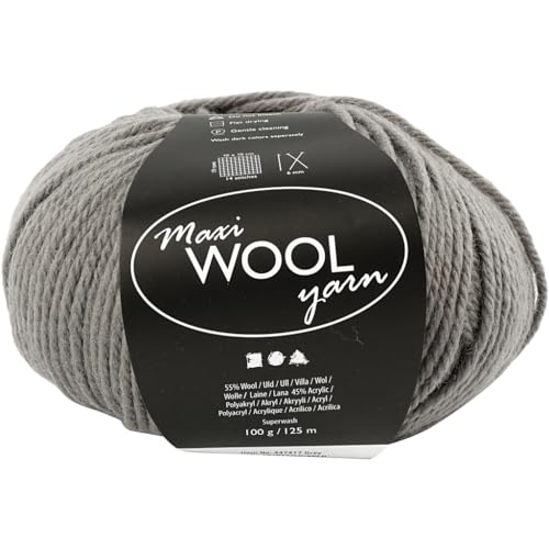 Wolle,Grau,L:125m,100g/1Knäuel von Creativ