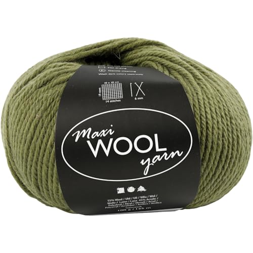 Wolle,Olivgrün,L:125m,100g/1Knäuel von Creativ