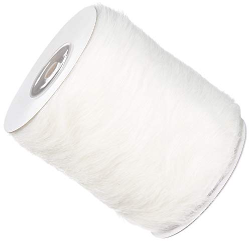 creativ home Fell DEKOSTOFF auf Rolle. Ca 12 cm x 2 m. Tischband, Dekofell, Kunstfell, Fell in weiß Weiss -40 von Creativ