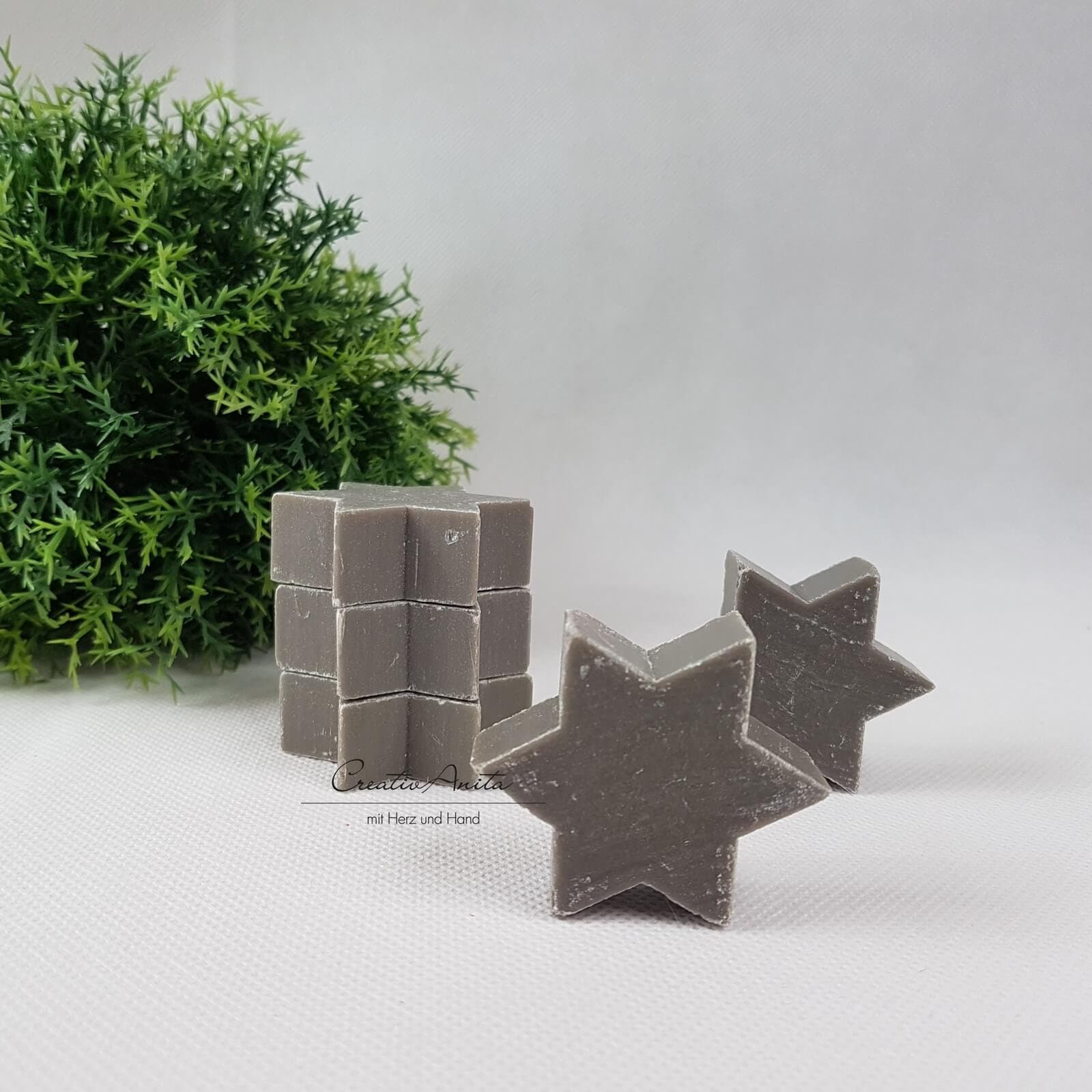 5 Stück - Sterne Seifensterne Christrose Grau Kundenpräsent Adventskalenderfüllung Schafmilchseife 5 Stück - Sterne Seifensterne Christrose Grau Kundenpräsent Adventskalenderfüllung Schafmilchseife von CreativAnita