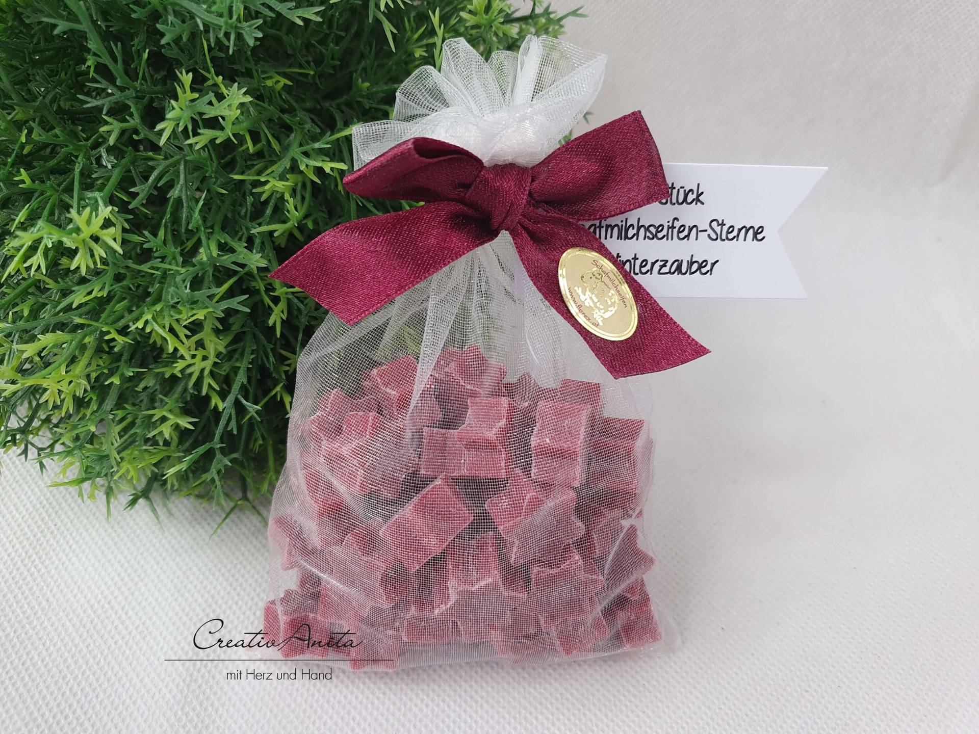 50 St. Seifensterne Sternseifen Winterzauber Weihnachten Im Organzasäckchen - Schafmilchseife Adventskalender 50 St. Seifensterne Sternseifen Winterzauber Weihnachten Im Organzasäckchen - Schafmilchseife Adventskalender von CreativAnita