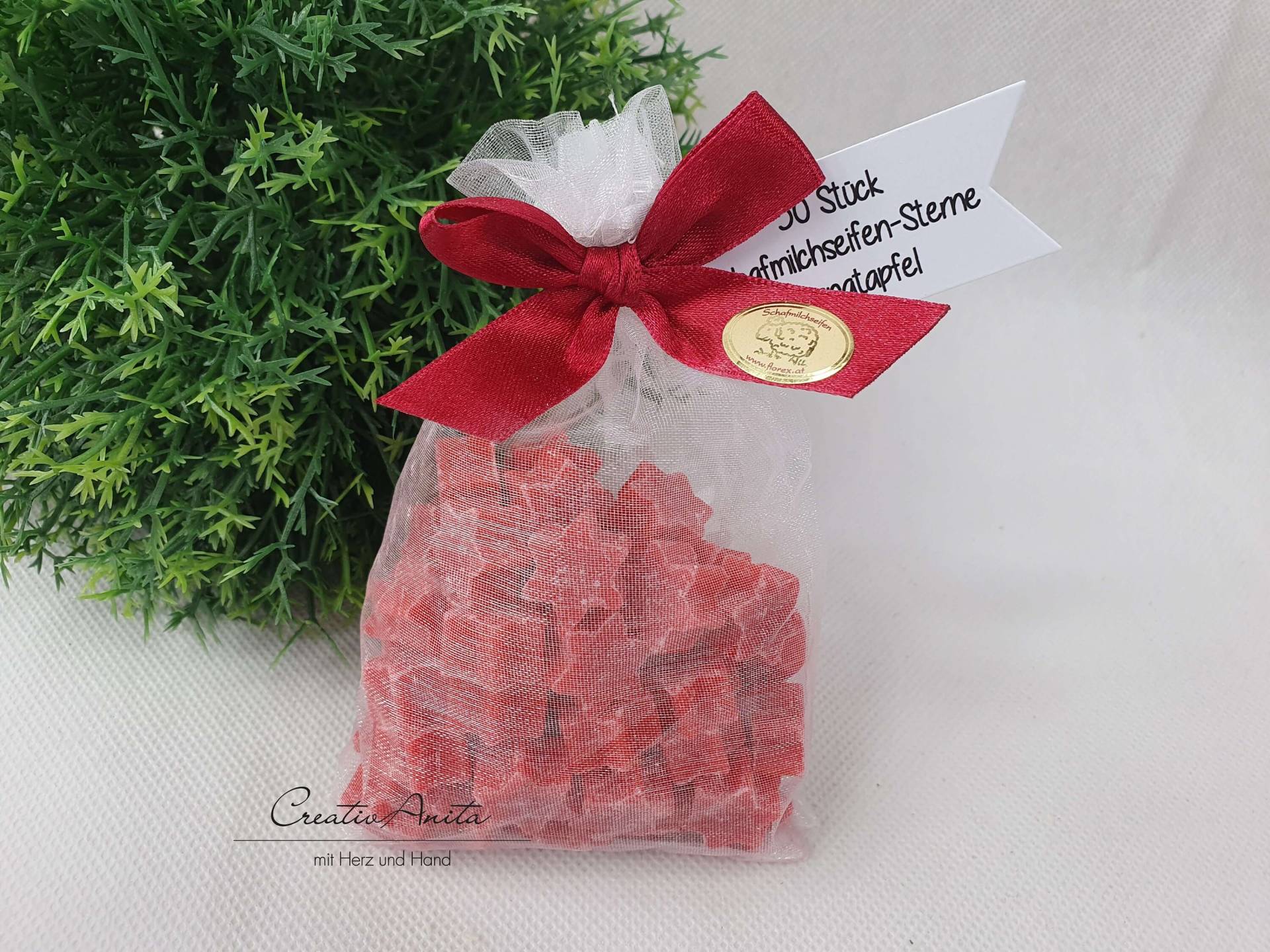 50 St. Sterne Seifensterne Bratapfel - Rot Im Organzasäckchen Gastgeschenke Weihnachten Schafmilchseife 50 St. Sterne Seifensterne Bratapfel - Rot Im Organzasäckchen Gastgeschenke Weihnachten Schafmilchseife von CreativAnita