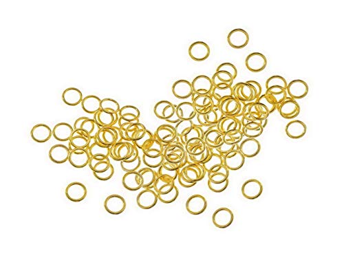 Bindering, Spaltring, Öse, Biegering, gelötet, ca. 8x1mm vergoldet, 50Stück von Creative-Beads