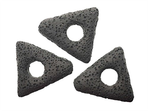 Creative-Beads Edelstein Perlen 30mm Dreieck Lava Edelstein Perlenstyle, 1Stück, schwarz, zum selber machen von Schmuck, Deko und basteln von Creative-Beads