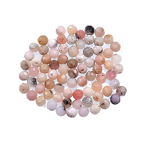 Creative-Beads Edelsteinperle 3mm Pinkopal facettiert, ca. 65 Perlen zum auffädeln Halsketten und Schmuck selber machen von Creative-Beads
