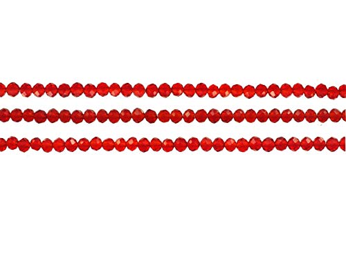 Creative-Beads Glas Schliffperle zum selber machen von Schmuck Armbänder Ohrringe fädeln Radl, Rondell, 3x4mm 150 Perlen, light siam von Creative-Beads