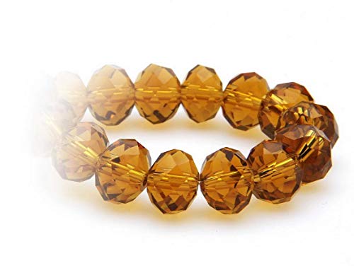 Creative-Beads Glasperle, Schliffperle, Perle, Radl. 3x4mm 95 Perlen braun, zum selber machen von Ohrringe, Armbänder, Kette, basteln, gestalten, dekorieren von Creative-Beads