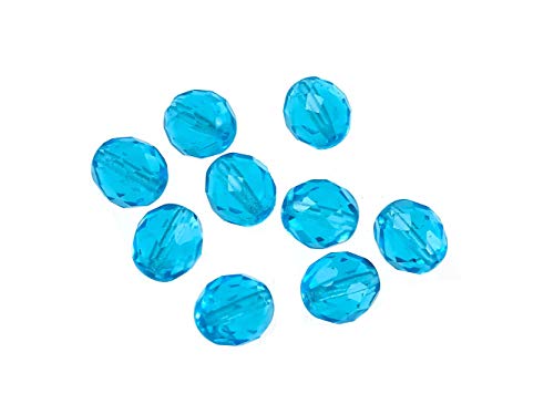 Creative-Beads Glasperle, Schliffperle feuerpoliert, rund, 10mm, 50 Stück aqua von Creative-Beads