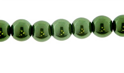 Creative-Beads Glasperlen, Wachsperle, 12mm, ca.35 Stück, olive, dekorieren, basteln, Schmuck selber machen von Creative-Beads