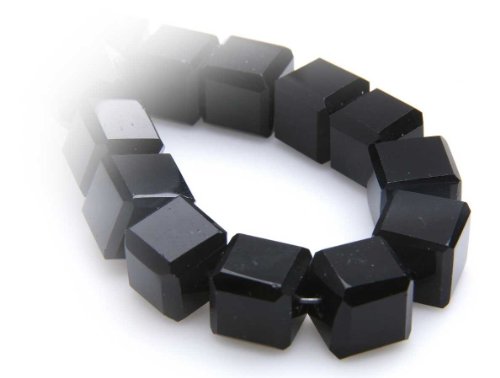 Creative-Beads Glasperlen Würfel 8mm, 20 Stück Jet,zum selber Machen von Ohrringe, Armbänder, Kette, basteln, gestalten, dekorieren von Creative-Beads