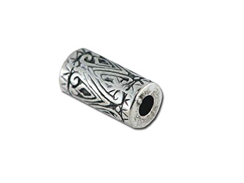 Creative-Beads Kunststoffperle, Spacer, Bead, Metalleffekt antik versilbert, Röhrchen 8x17mm Armband, Kette, Ohrring Schmuck selbst machen, dekorieren basteln 50Stück von Creative-Beads