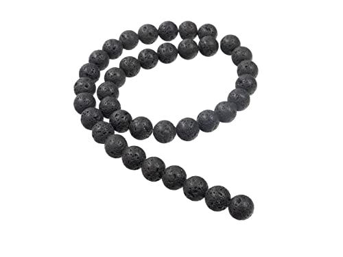 Creative-Beads Lavaperle 12mm, ca 30 Perlen, Bohrung ca. 0,9mm Halsketten, Armbänder, Schmuck selber machen von Creative-Beads
