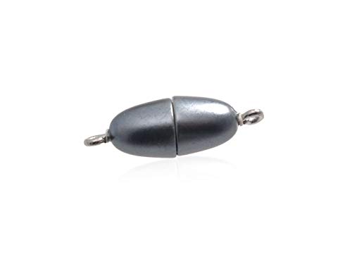 Creative-Beads Magnetverschlüsse, 6 Stück, für Ketten und Schmuck extra starker Magnet oval Olive 8x17mm antrazith von Creative-Beads