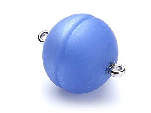 Creative-Beads Magnetverschluss für Halsketten Schmuck extra starker Magnet 20mm rund matt royalblau von Creative-Beads