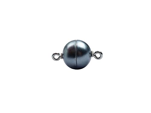 Creative-Beads Magnetverschluss für Ketten und Schmuck 12mm rund antrazith Made in DE starker Magnet von Creative-Beads