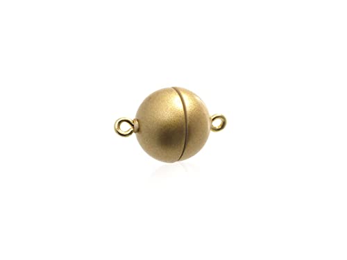 Creative-Beads Magnetverschluss für Ketten und Schmuck 12mm rund gold matt Made in DE starker Magnet von Creative-Beads