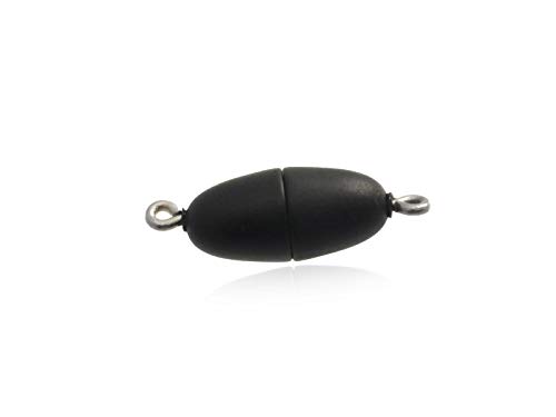 Creative-Beads Magnetverschluss für Schmuck 3 Stück Made in Germany extra starker Magnet für Armband Kette oval Olive 8x17mm schwarz matt von Creative-Beads