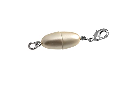 Creative-Beads Magnetverschluss für Schmuck Olive 14x6,5mm mit Edelstahl Karabiner und Öse, champagner von Creative-Beads