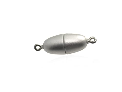 Creative-Beads Magnetverschluss oval Olive 8x17mm silber matt für Schmuck Ketten und Armbänder. extra starker Magnet von Creative-Beads