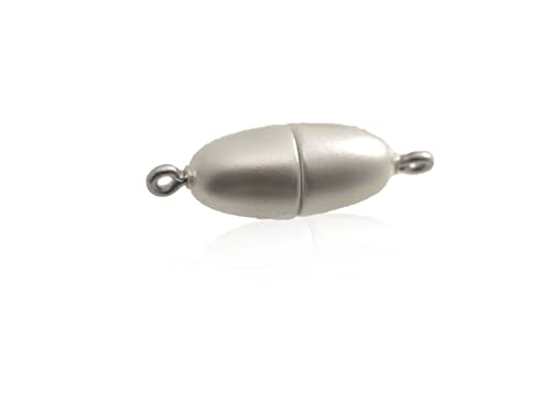 Creative-Beads Magnetverschluss oval Olive 8x17mm weiss für Schmuck Halskette und Armband. extra starker Magnet von Creative-Beads