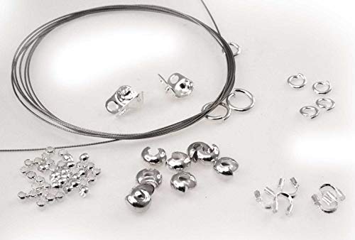 Creative-Beads Materialpackung Schmuckdraht Karabinerverschluss und Zubehör für bis zu 3 Ketten von Creative-Beads