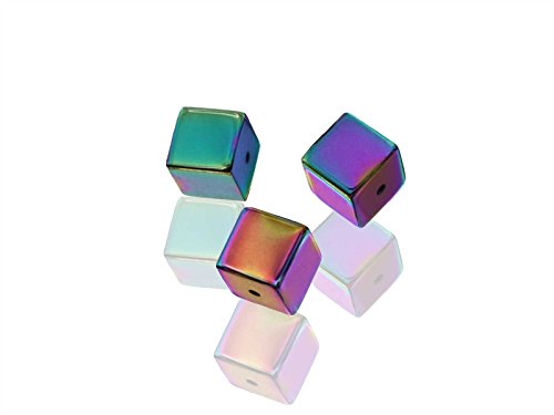 Creative-Beads Perlen Hämatit Würfel 4mm, Strang c. 40cm/90-100St.. Regenbogenfarben, zum selber machen von Schmuck, Deko und basteln von Creative-Beads