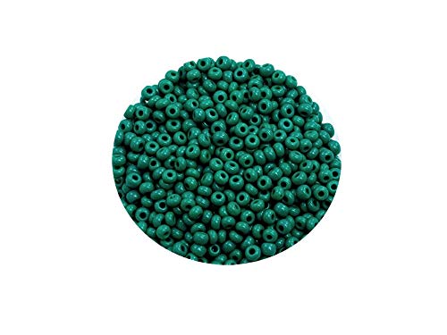 Creative-Beads Rocailles, Glasperlen, 2,6mm (9-0) mehr als 3000 Perlen, satte Farben, 50gr Beutel dunkelgrün, von Creative-Beads
