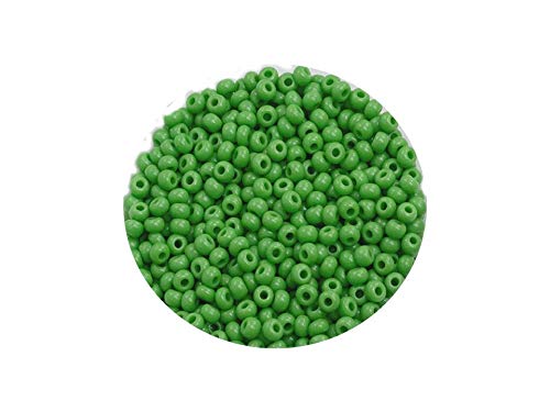Creative-Beads Rocailles, Glasperlen, 2,6mm (9-0) mehr als 3000 Perlen, satte Farben, 50gr Beutel grün, von Creative-Beads