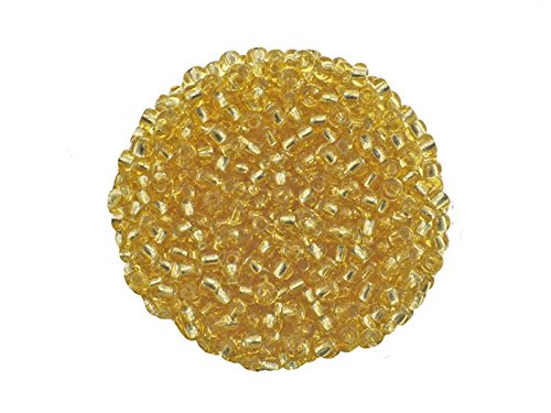 Creative-Beads Rocailles, Glasperlen, 2,6mm (9-0) mehr als 3000 Perlen Silbereinzug 50gr Beutel goldfarben, von Creative-Beads