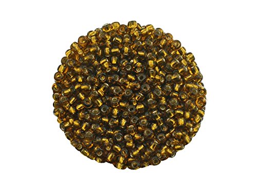 Creative-Beads Rocailles, Glasperlen, 2,6mm (9-0) mehr als 3000 Perlen Silbereinzug 50gr Beutel hellbraun, von Creative-Beads