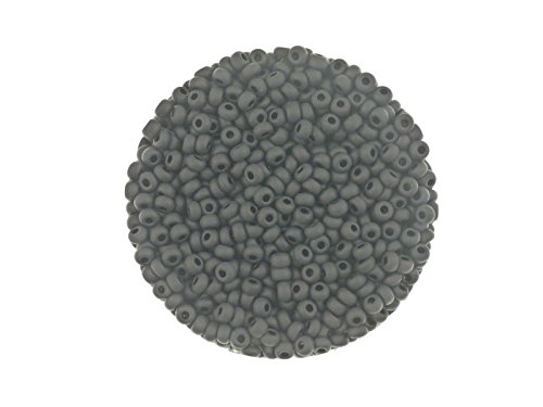 Creative-Beads Rocailles, Glasperlen, 2 6 mm (9-0) mehr als 3000 Perlen, matt, 50gr Beutel schwarz, von Creative-Beads
