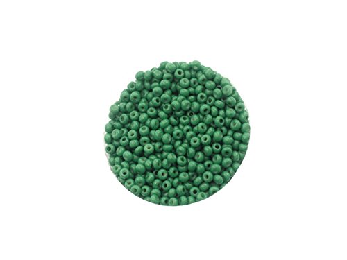 Creative-Beads Rocailles, Glasperlen, Indianerperlen, 2,6mm (9-0) mehr als 3000 Perlen 50gr Beutel opak, grün, von Creative-Beads