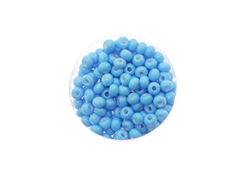Creative-Beads Rocailles, Glasperlen, Indianerperlen, 4,5mm (5/0) 50gr (ca. 550-580 Perlen) Beutel opak, aqua, von Creative-Beads