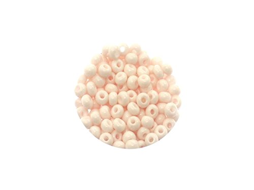 Creative-Beads Rocailles, Glasperlen, Indianerperlen, 4,5mm (5/0) 50gr (ca. 550-580 Perlen) Beutel opak, creme, von Creative-Beads